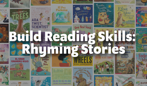 Build reading skills: rhyming stories banner