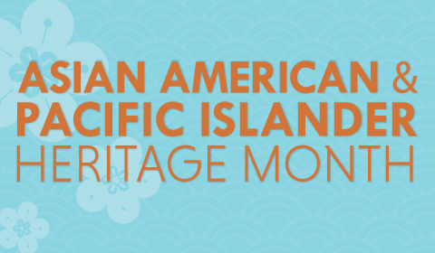 Asian American and Pacific Islander Heritage Month banner with soft flowers